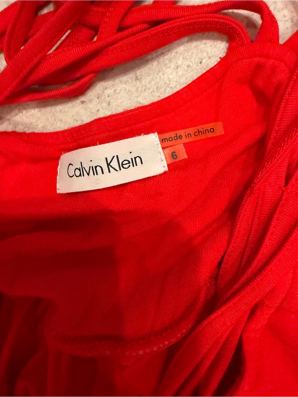 Calvin Klein Red Strappy Back Maxi Dress Size 6 - Picture 3 of 3